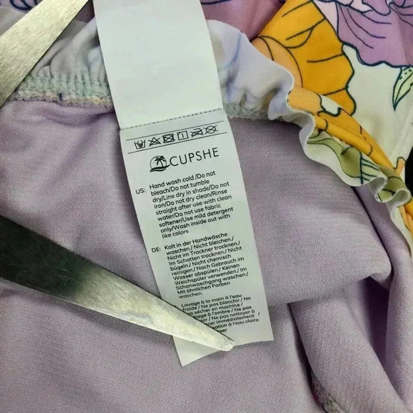 Cupshe Womens Multicolor‎ Floral Ruffled Bikini Bottom Swimwear Medium - Picture 6 of 10